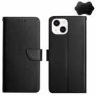 For iPhone 14 Genuine Leather Fingerprint-proof Horizontal Flip Phone Case (Black) - 1