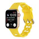 Hollow Silicone Watch Band For Apple Watch Series 8&7 41mm / SE 2&6&SE&5&4 40mm / 3&2&1 38mm(Yellow) - 1