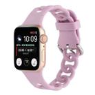 Hollow Silicone Watch Band For Apple Watch Series 8&7 41mm / SE 2&6&SE&5&4 40mm / 3&2&1 38mm(Light Pink) - 1