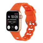 Hollow Silicone Watch Band For Apple Watch Series 9&8&7 41mm / SE 3&SE 2&6&SE&5&4 40mm / 3&2&1 38mm(Orange) - 1