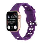 Hollow Silicone Watch Band For Apple Watch Series 8&7 41mm / SE 2&6&SE&5&4 40mm / 3&2&1 38mm(Dark Purple) - 1