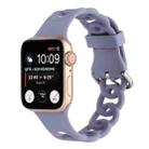 Hollow Silicone Watch Band For Apple Watch Series 9&8&7 41mm / SE 3&SE 2&6&SE&5&4 40mm / 3&2&1 38mm(Light Purple) - 1