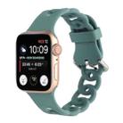 Hollow Silicone Watch Band For Apple Watch Series 8&7 41mm / SE 2&6&SE&5&4 40mm / 3&2&1 38mm(Green) - 1