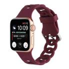 Hollow Silicone Watch Band For Apple Watch Series 8&7 41mm / SE 2&6&SE&5&4 40mm / 3&2&1 38mm(Wine Red) - 1