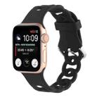 Hollow Silicone Watch Band For Apple Watch Ultra 49mm / Series 8&7 45mm / SE 2&6&SE&5&4 44mm / 3&2&1 42mm(Black) - 1