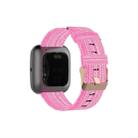 For FITBIT Versa Canvas Watch Band(Pink) - 1