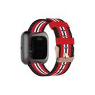 For FITBIT Versa Canvas Watch Band(Black Red) - 1