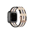 For FITBIT Versa Canvas Watch Band(Black Beige) - 1