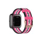 For FITBIT Versa Canvas Watch Band(Black Peach) - 1