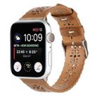 Hollow Genuine Leather Watch Band For Apple Watch Series 8&7 41mm / SE 2&6&SE&5&4 40mm / 3&2&1 38mm(Brown) - 1