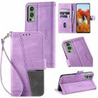 For OnePlus Nord 2 5G Splicing Leather Phone Case(Purple) - 1
