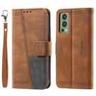 For OnePlus Nord 2 5G Splicing Leather Phone Case(Brown) - 1