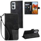 For OnePlus Nord CE 2 5G Splicing Leather Phone Case(Black) - 1