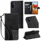 For Motorola Moto G50 Splicing Leather Phone Case(Black) - 1