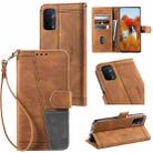 For Motorola Moto G50 Splicing Leather Phone Case(Brown) - 1