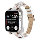 Bracelet Genuine Leather Watch Band For Apple Watch Series 8&7 41mm / SE 2&6&SE&5&4 40mm / 3&2&1 38mm(White) - 1