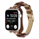 Bracelet Genuine Leather Watch Band For Apple Watch Series 8&7 41mm / SE 2&6&SE&5&4 40mm / 3&2&1 38mm(Dark Brown) - 1