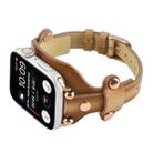 Bracelet Genuine Leather Watch Band For Apple Watch Ultra 49mm / Series 8&7 45mm / SE 2&6&SE&5&4 44mm / 3&2&1 42mm(Light Brown) - 3