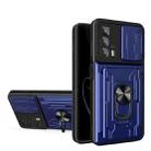 For Motorola Edge 20 Pro Sliding Camshield TPU+PC Phone Case with Card Slot(Sapphire Blue) - 1