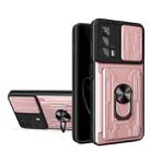 For Motorola Edge 20 Pro Sliding Camshield TPU+PC Phone Case with Card Slot(Rose Gold) - 1