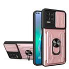 For Motorola Moto G100 Sliding Camshield TPU+PC Phone Case with Card Slot(Rose Gold) - 1