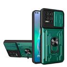 For Motorola Moto G100 Sliding Camshield TPU+PC Phone Case with Card Slot(Dark Green) - 1