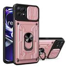 For OPPO Realme 8i Sliding Camshield TPU+PC Phone Case with Card Slot(Rose Gold) - 1