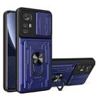 For Xiaomi 12 Pro Sliding Camshield TPU+PC Phone Case with Card Slot(Sapphire Blue) - 1
