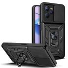 For OPPO Realme C35 Sliding Camera Cover Design TPU+PC Phone Case(Black) - 1