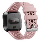 For FITBIT Versa Breathable Metal Watch Band(Rose Gold) - 1