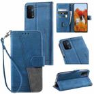 For OPPO A54 4G Splicing Leather Phone Case(Blue) - 1