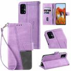 For OPPO A74 4G Splicing Leather Phone Case(Purple) - 1