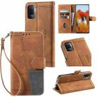 For OPPO A94 4G Splicing Leather Phone Case(Brown) - 1