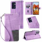 For OPPO Reno7 5G Splicing Leather Phone Case(Purple) - 1