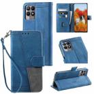 For OPPO Realme 8i Splicing Leather Phone Case(Blue) - 1