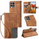 For OPPO Realme 8i Splicing Leather Phone Case(Brown) - 1