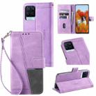 For OPPO Realme 8 Pro Splicing Leather Phone Case(Purple) - 1