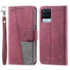 For OPPO Realme 8 Pro Splicing Leather Phone Case(Red) - 2