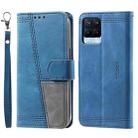 For OPPO Realme 8 Pro Splicing Leather Phone Case(Blue) - 2