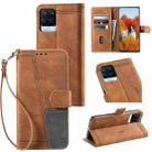 For OPPO Realme 8 Pro Splicing Leather Phone Case(Brown) - 1