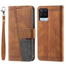 For OPPO Realme 8 Pro Splicing Leather Phone Case(Brown) - 2