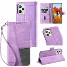For OPPO Realme C35 Splicing Leather Phone Case(Purple) - 1