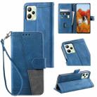 For OPPO Realme C35 Splicing Leather Phone Case(Blue) - 1