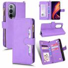 For Motorola Edge 30/Edge 30 Pro/Edge+ 2022 Litchi Texture Zipper Leather Phone Case(Purple) - 1