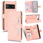 For Google Pixel 6a Litchi Texture Zipper Leather Phone Case(Pink) - 1