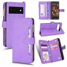 For Google Pixel 6 Litchi Texture Zipper Leather Phone Case(Purple) - 1