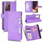 For Samsung Galaxy Note20 Ultra Litchi Texture Zipper Leather Phone Case(Purple) - 1