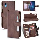 For iPhone XR Litchi Texture Zipper Leather Phone Case(Brown) - 1