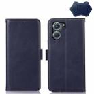 For OPPO K10 5G Crazy Horse Top Layer Cowhide Leather Phone Case(Blue) - 1