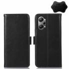 For OPPO K10 Pro 5G Crazy Horse Top Layer Cowhide Leather Phone Case(Black) - 1